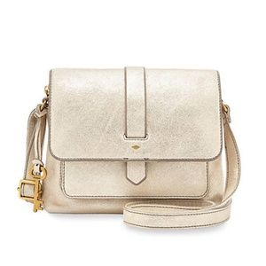 Fossil Kinley Pale Gold Metallic Crossbody Bag